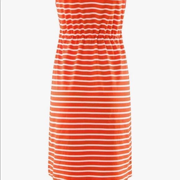 Ginkana Maternity Nursing Dress XL Orange white Striped with drawstring - Picture 3 of 6